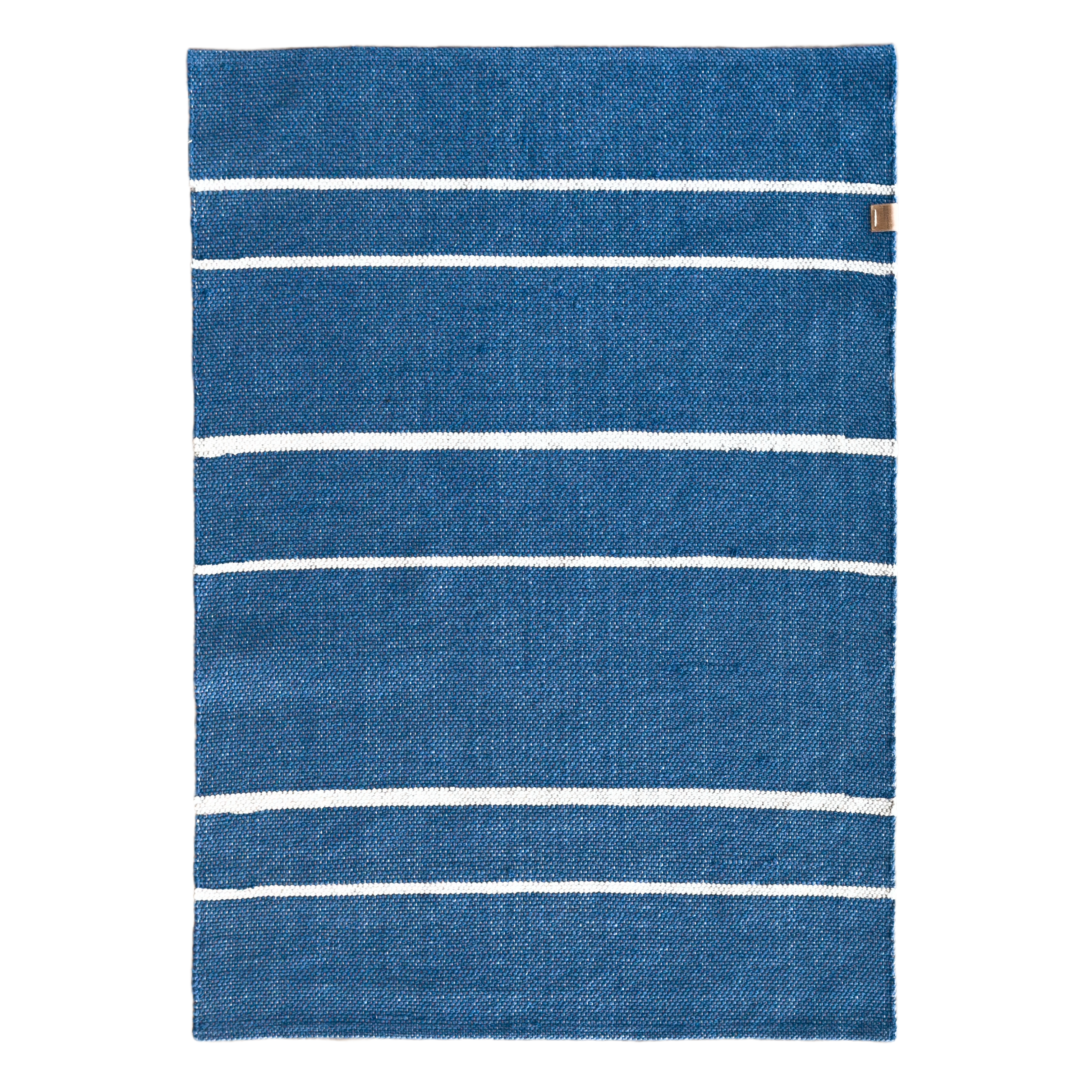Baumwollteppich gestreift blau/beige - 100/140 cm